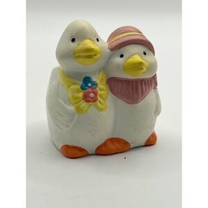 Duck Ceramic Double Ducklings Toothpick Holder Succulent Planter Easter Decor‎